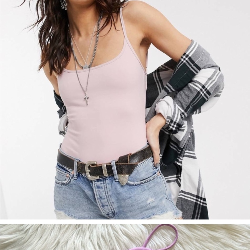 Free People Bodysuit Thong Strappy Basique Ballet Purple Small-Extra Sma…